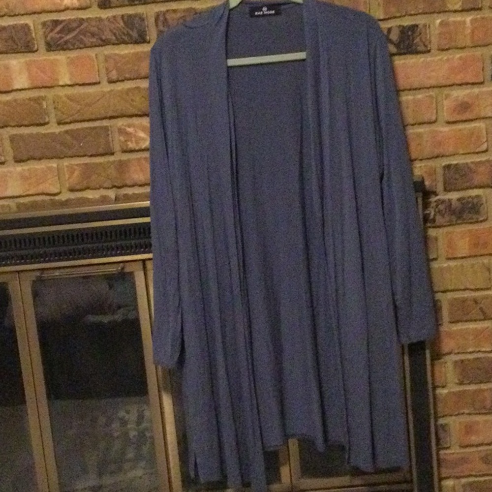 Long sleeve cardigan gray blue in color 2X